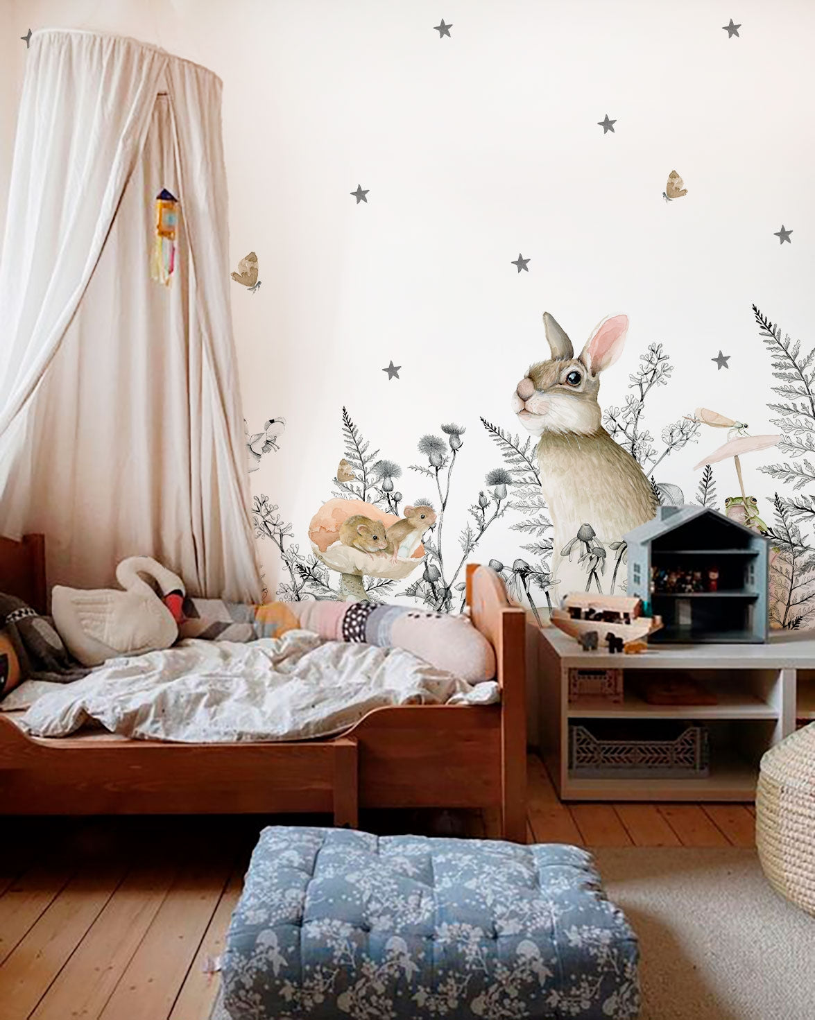 RABBIT IN THE FOREST Wallpaper Mural