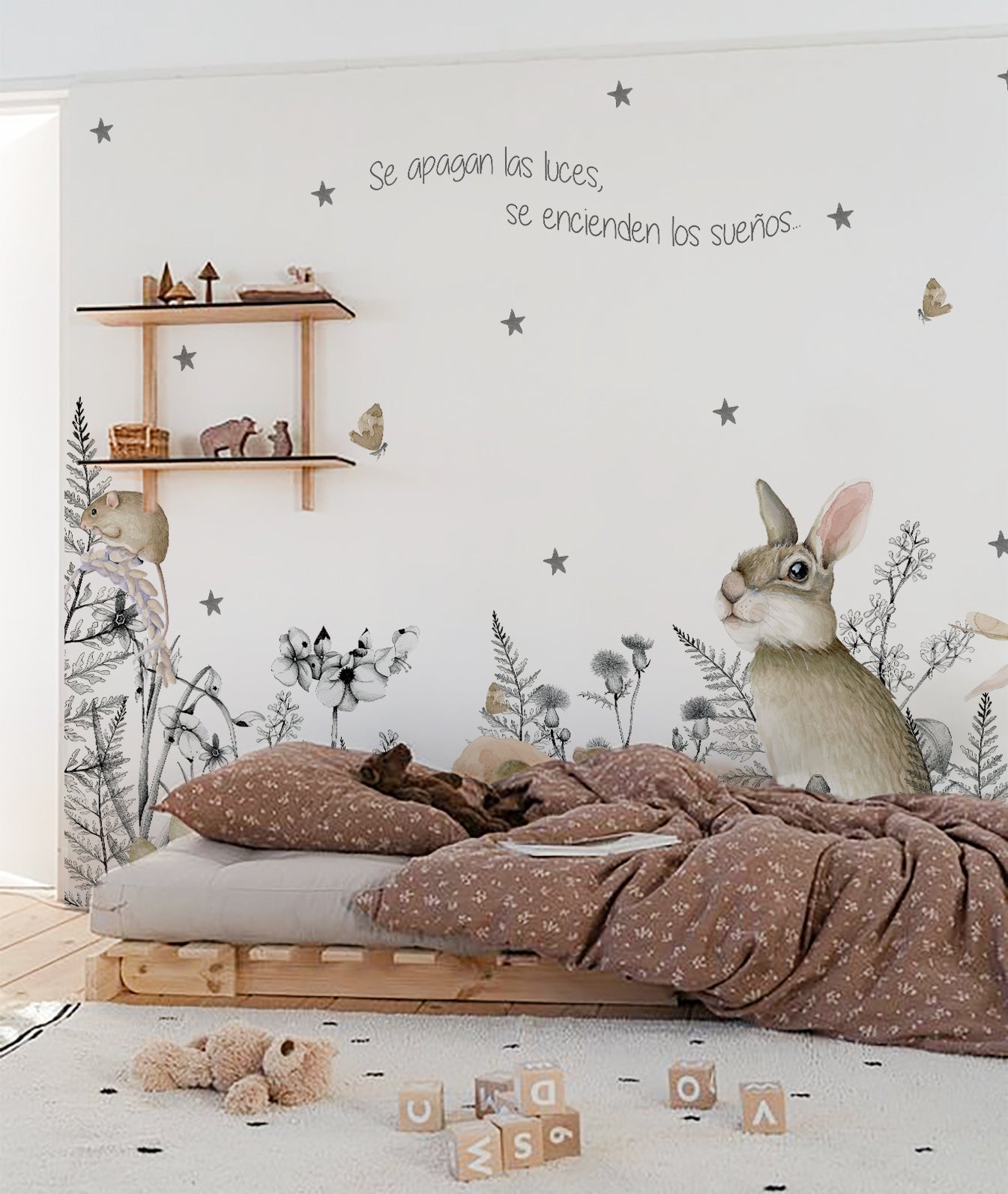 RABBIT IN THE FOREST Wallpaper Mural