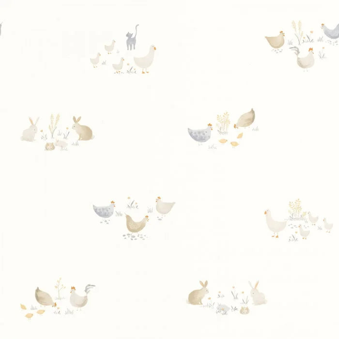 Papel pintado infantil - ANIMALES DE GRANJA