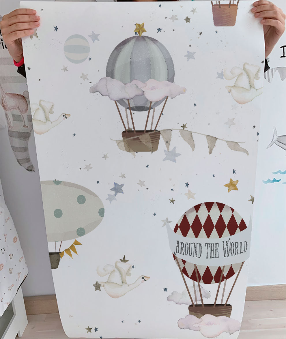 GLOBOS AROUND THE WORLD II Papel pintado infantil