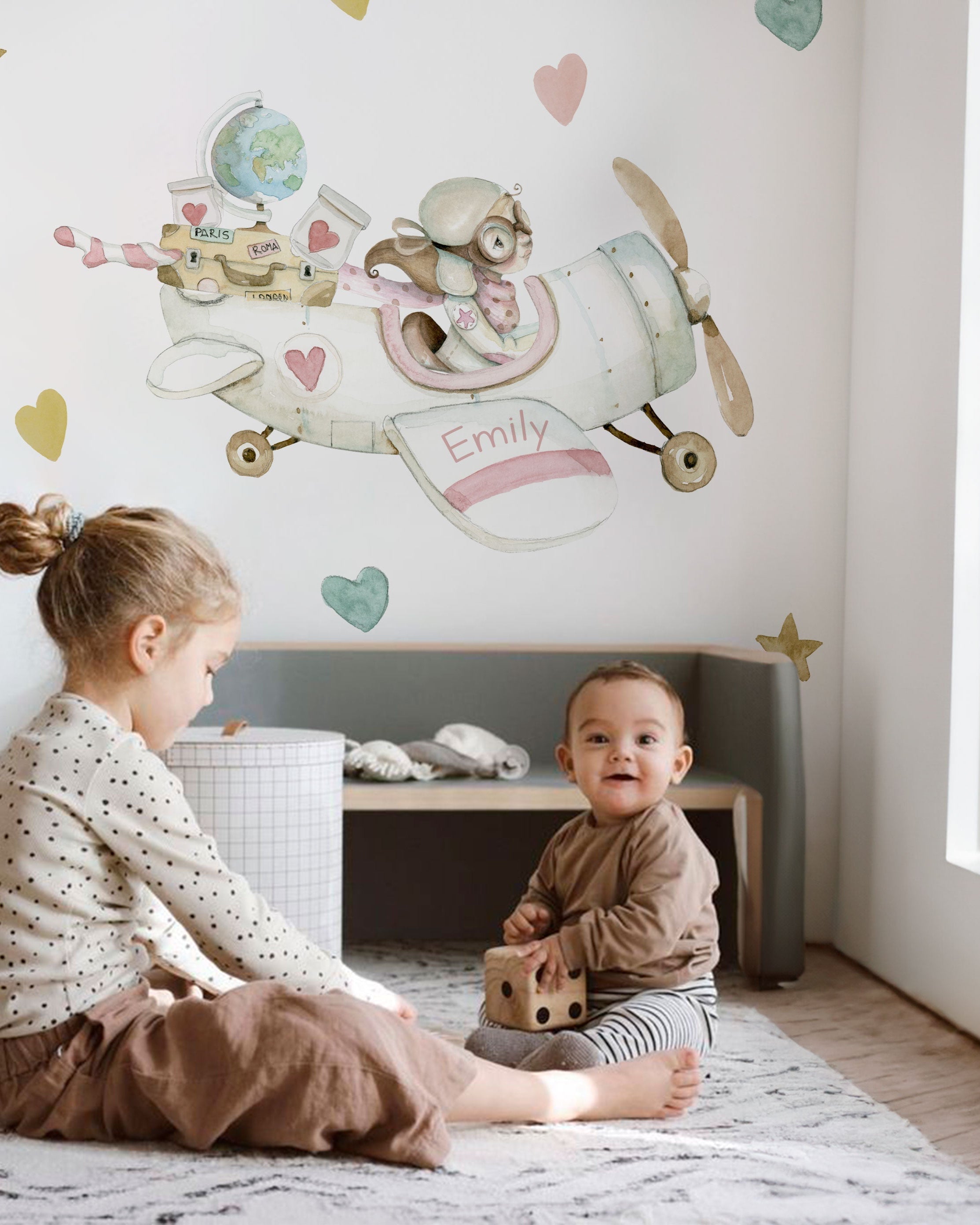 AVIADORA Vinilo infantil personalizable