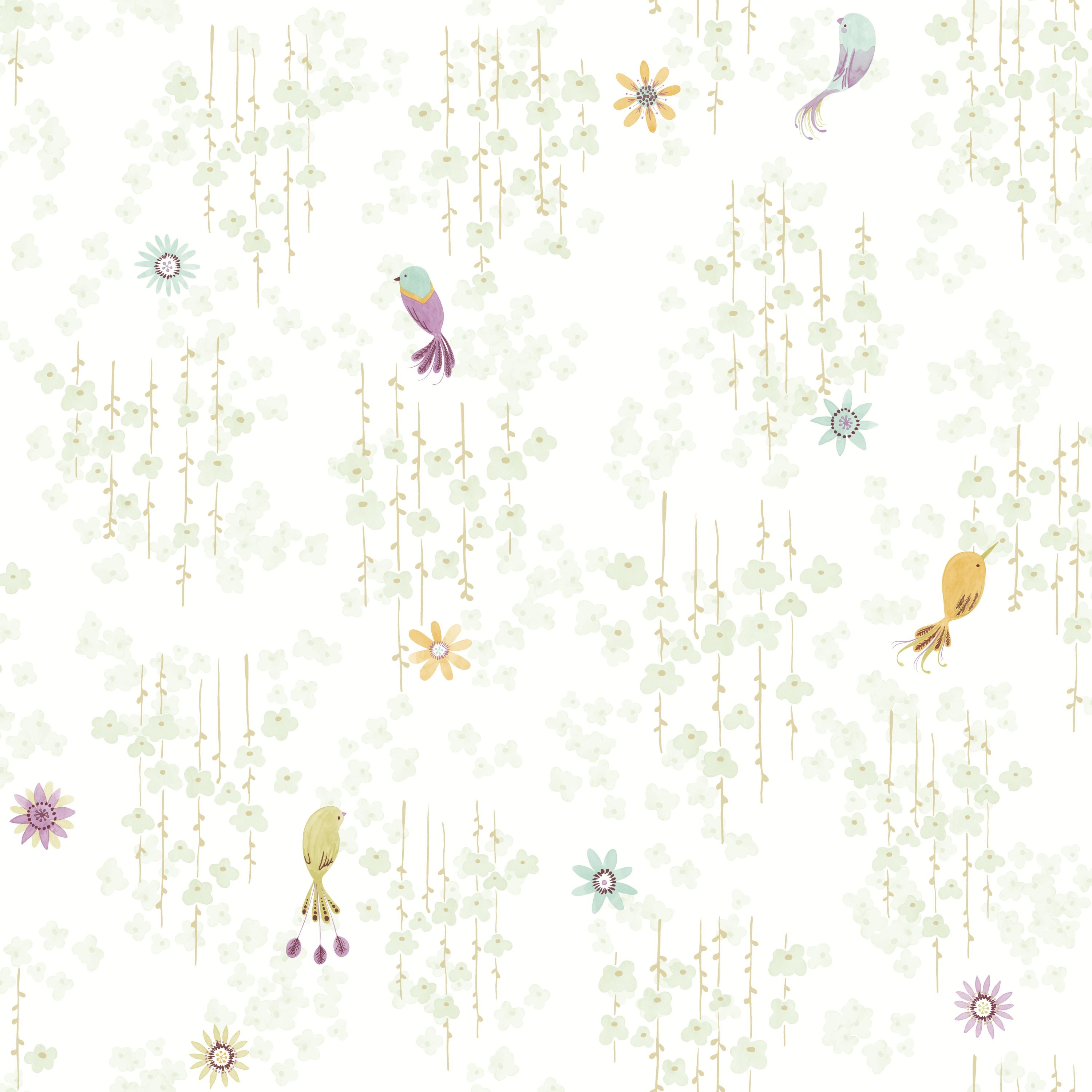 Papel pintado infantil - TROPICAL BIRDS