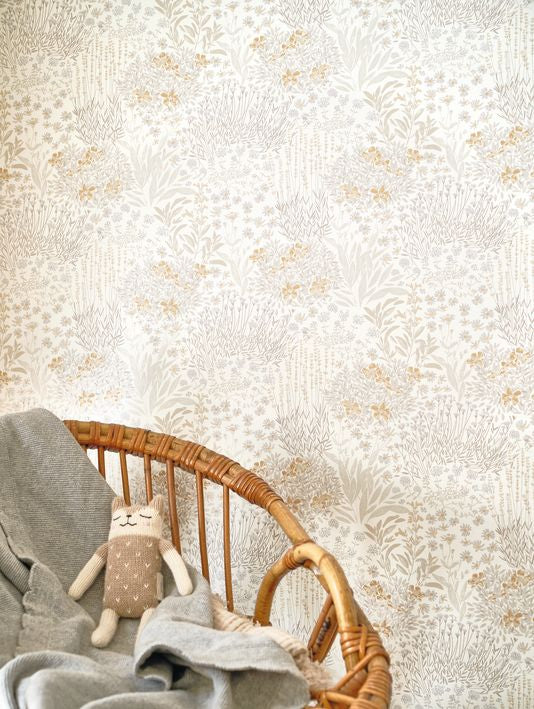 Papel pintado infantil -  ARBOLEDA FLORAL NATURAL | Perfecta para la habitación de tus hijos | Il Mondo di Alex