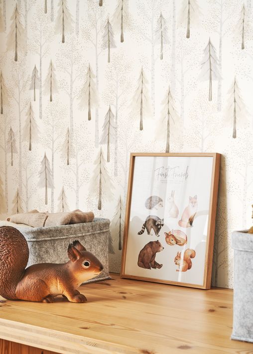 Papel pintado infantil -  PASEO POR EL BOSQUE NATURAL | Perfecta para la habitación de tus hijos | Il Mondo di Alex