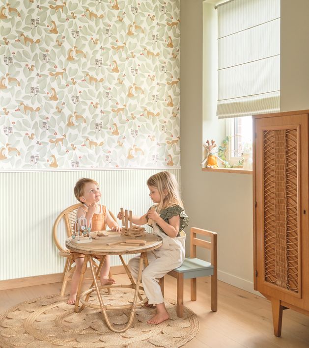 Papel pintado infantil - WOODLAND FRIENDS GRIS | Perfecta para la habitación de tus hijos | Il Mondo di Alex