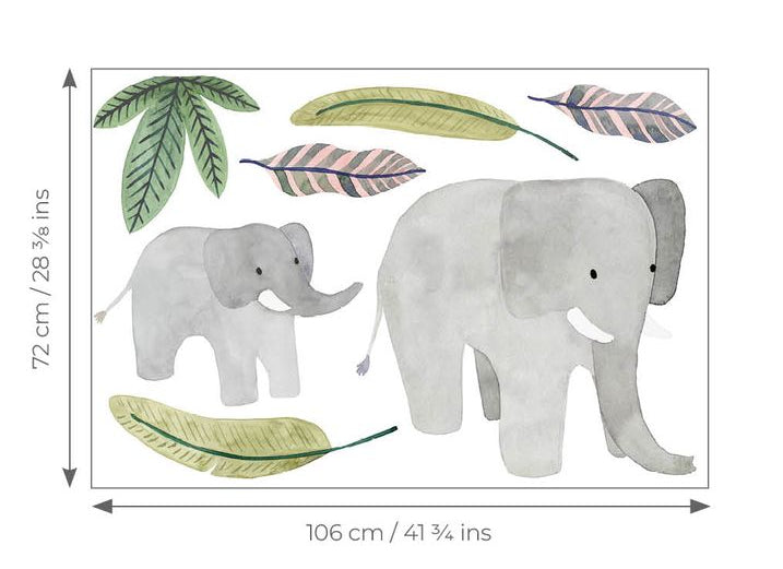 STICKER PRE-ENCOLADO - ELEPHANTS MARCH SPRAY UP MULTICOULEURS | Perfecta para la habitación de tus hijos | Il Mondo di Alex