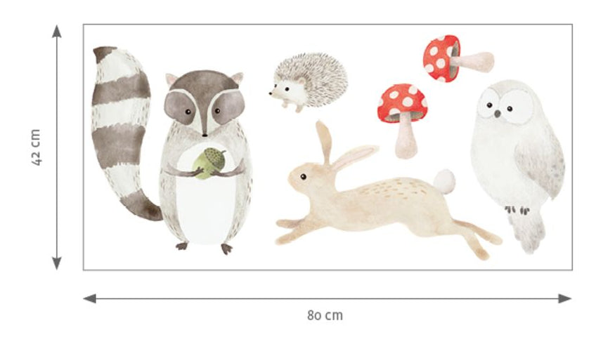 STICKER PRE-ENCOLADO - ANIMALES DEL BOSQUE | Perfecta para la habitación de tus hijos | Il Mondo di Alex