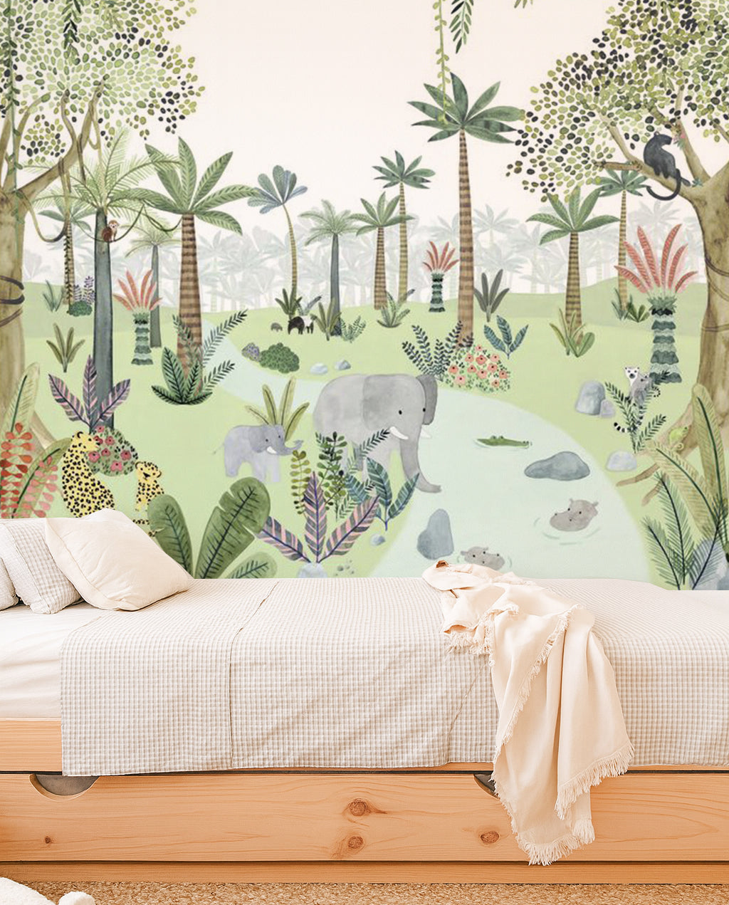 Mural infantil Panorámico - EN EL CORAZÓN DE LA SELVA