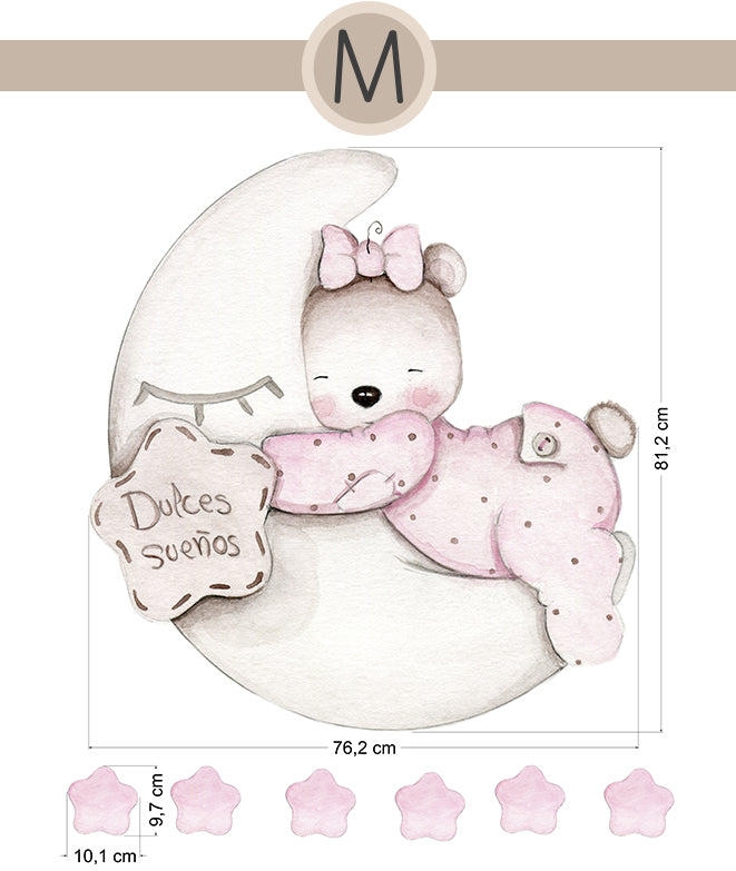 OSITA DULCES SUEÑOS Vinilos infantil personalizable