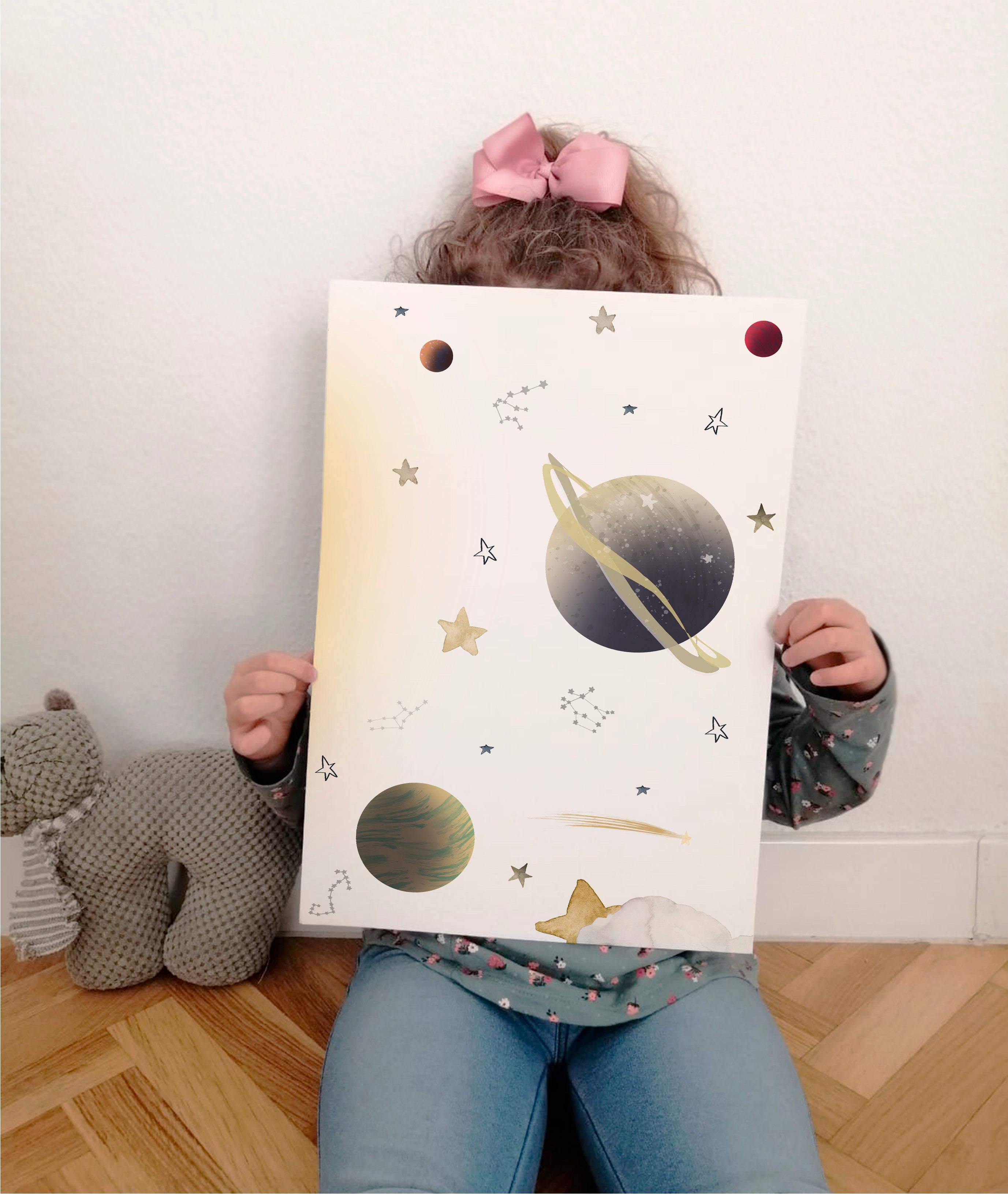 Cuadro infantil PLANETAS EN EL ESPACIO I