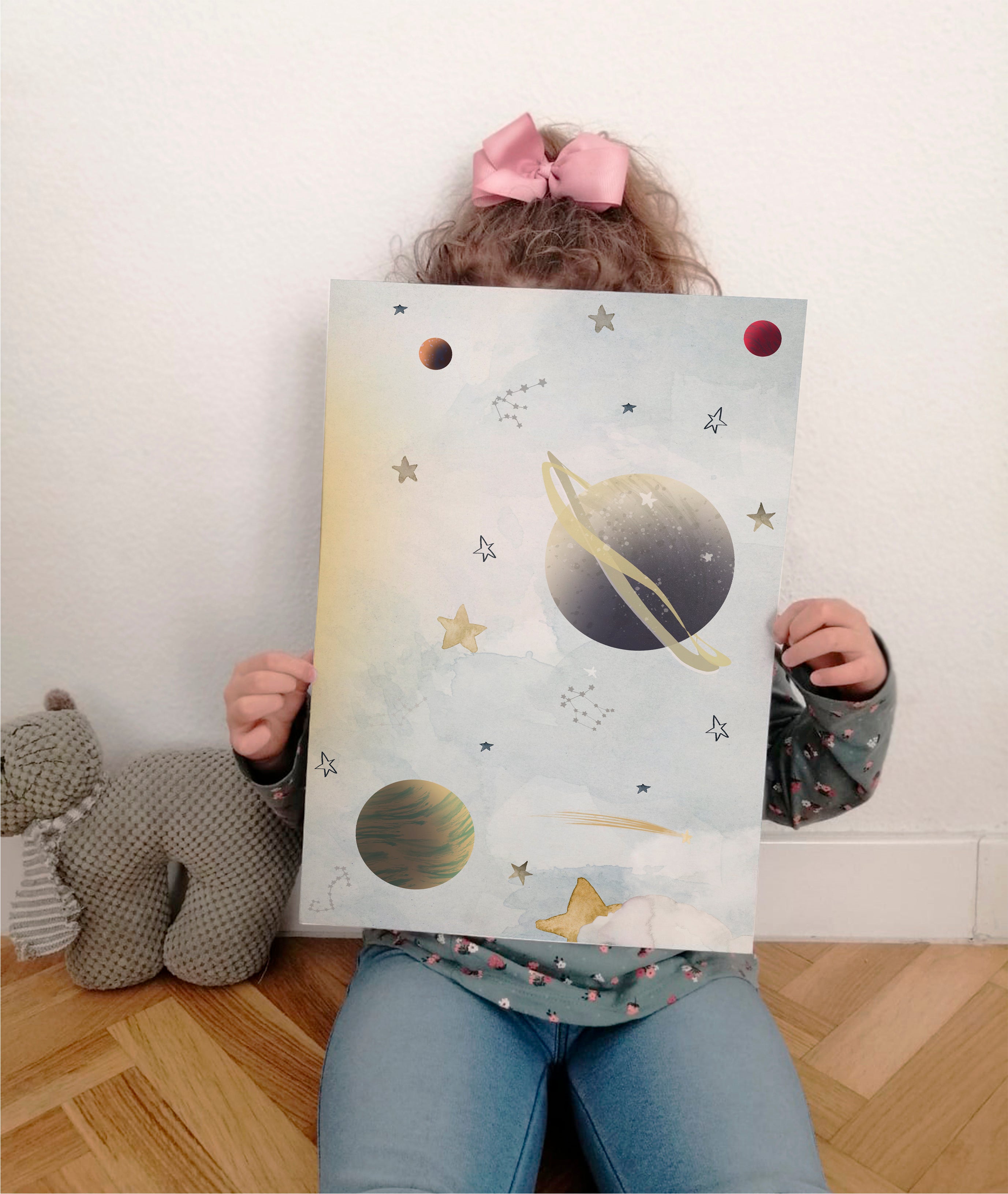 Cuadro infantil PLANETAS EN EL ESPACIO II