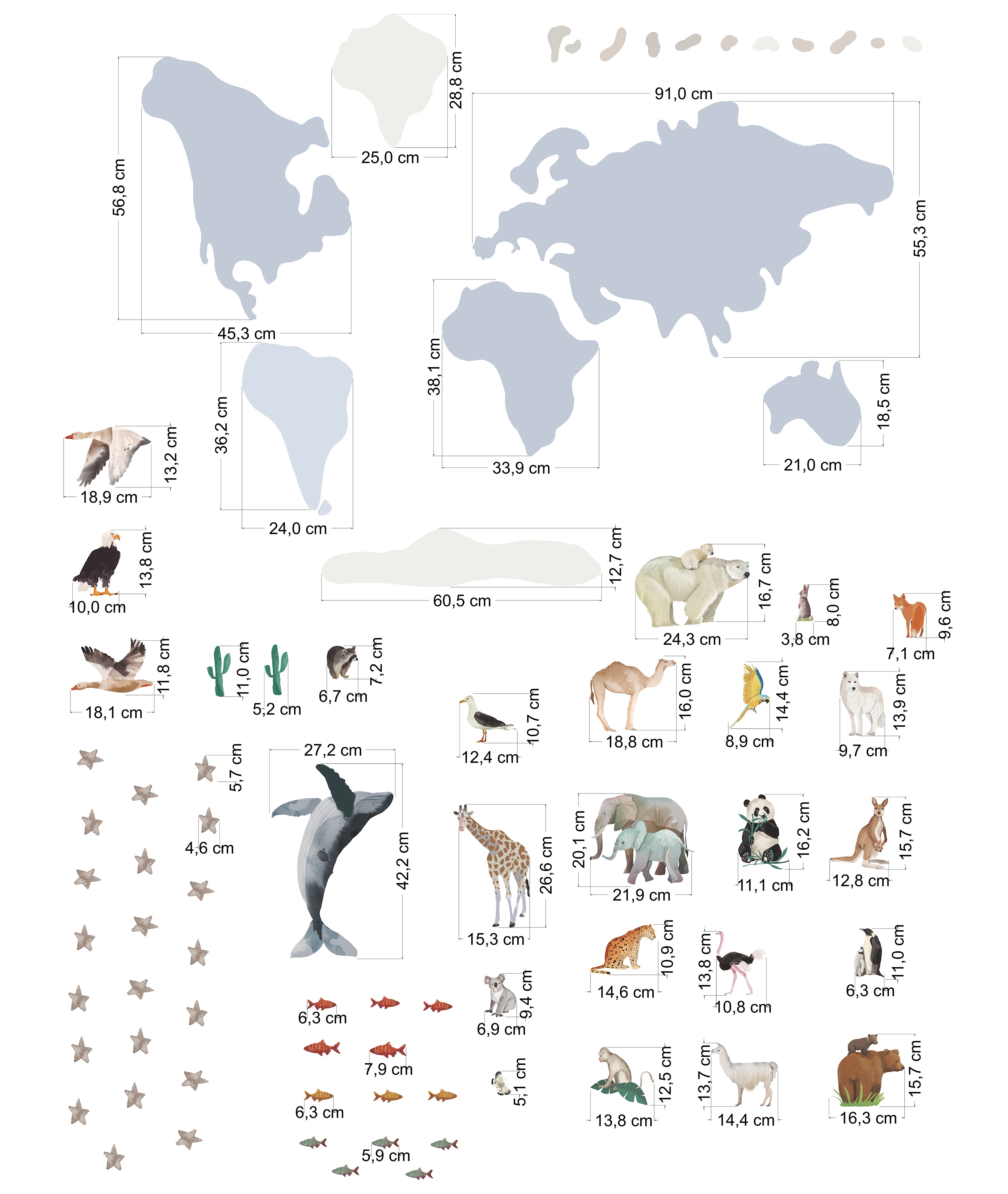 MAXI VINILO Mapa Mundi animales II