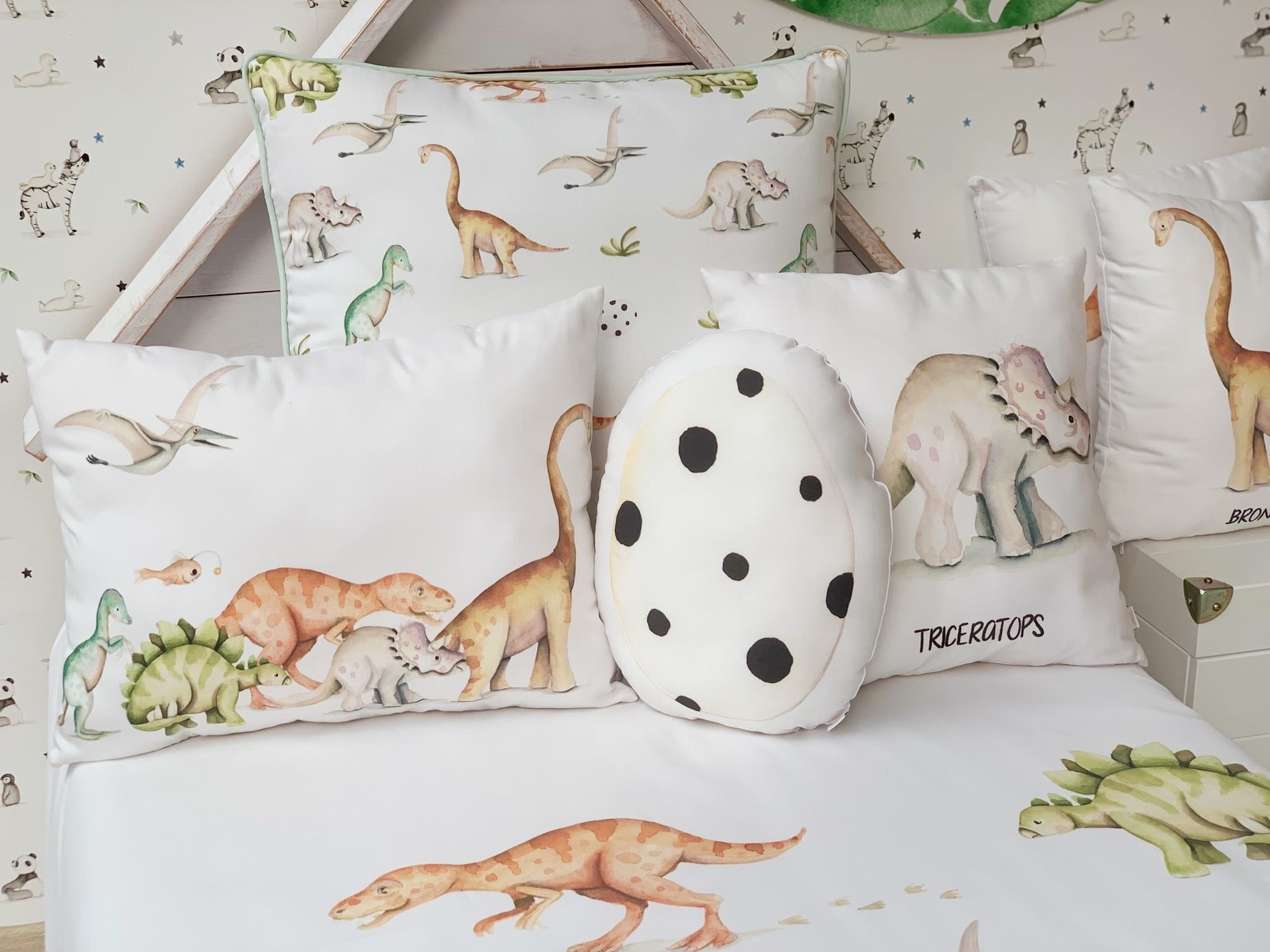 Cojín infantil personalizado DINO TRICERATOPS