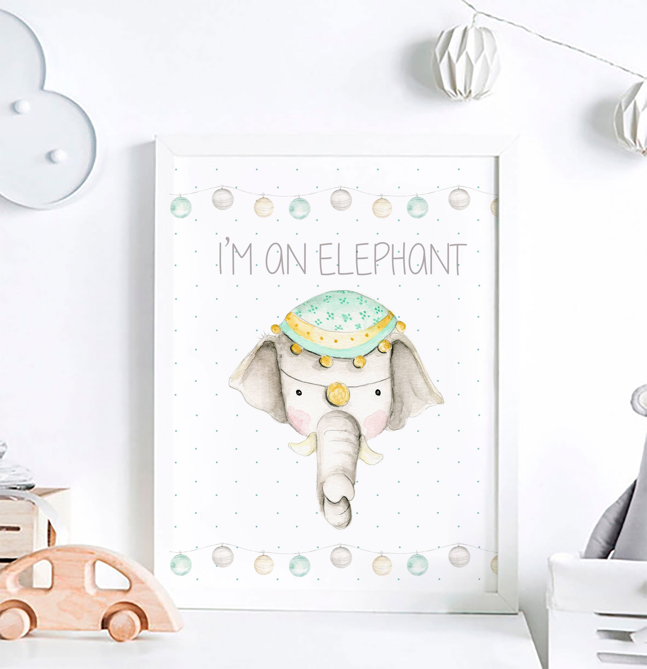 ELEFANTE Cuadro infantil personalizado