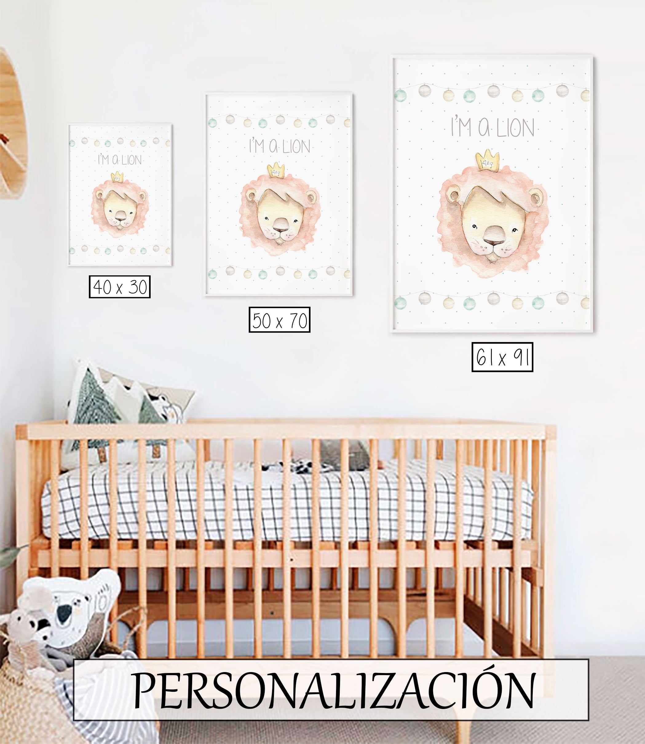 LEÓN Cuadro infantil personalizado