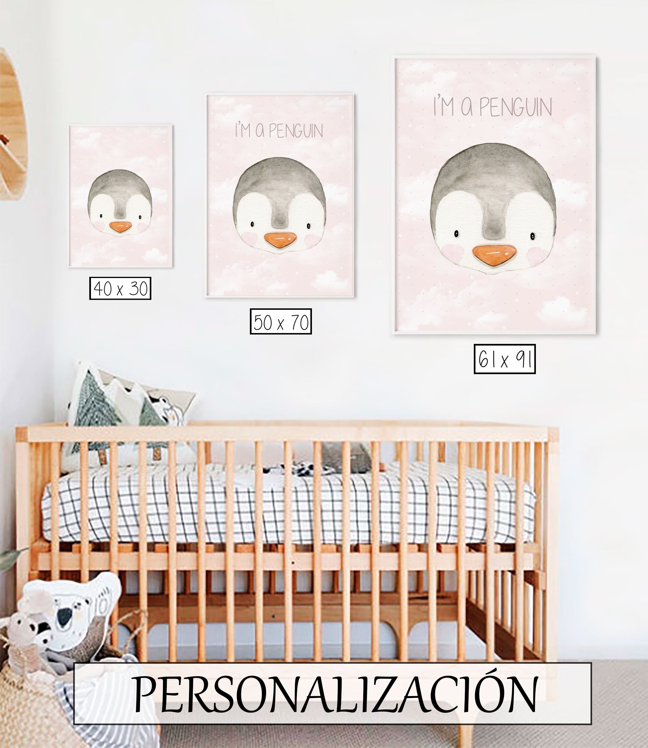 PINGU Cuadro infantil personalizado