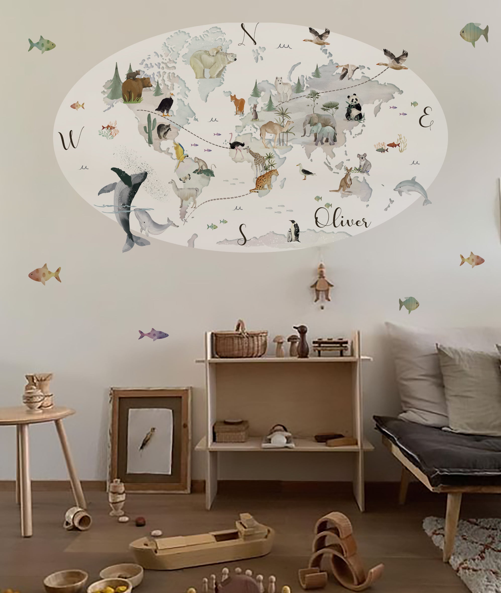 MAPA MUNDI I Vinilo infantil personalizable