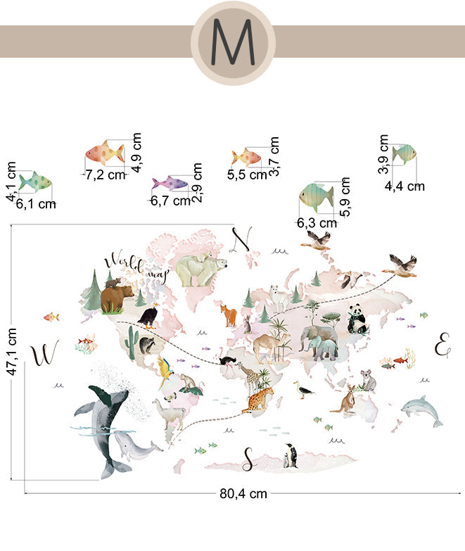 MAPA MUNDI II Vinilo infantil personalizable