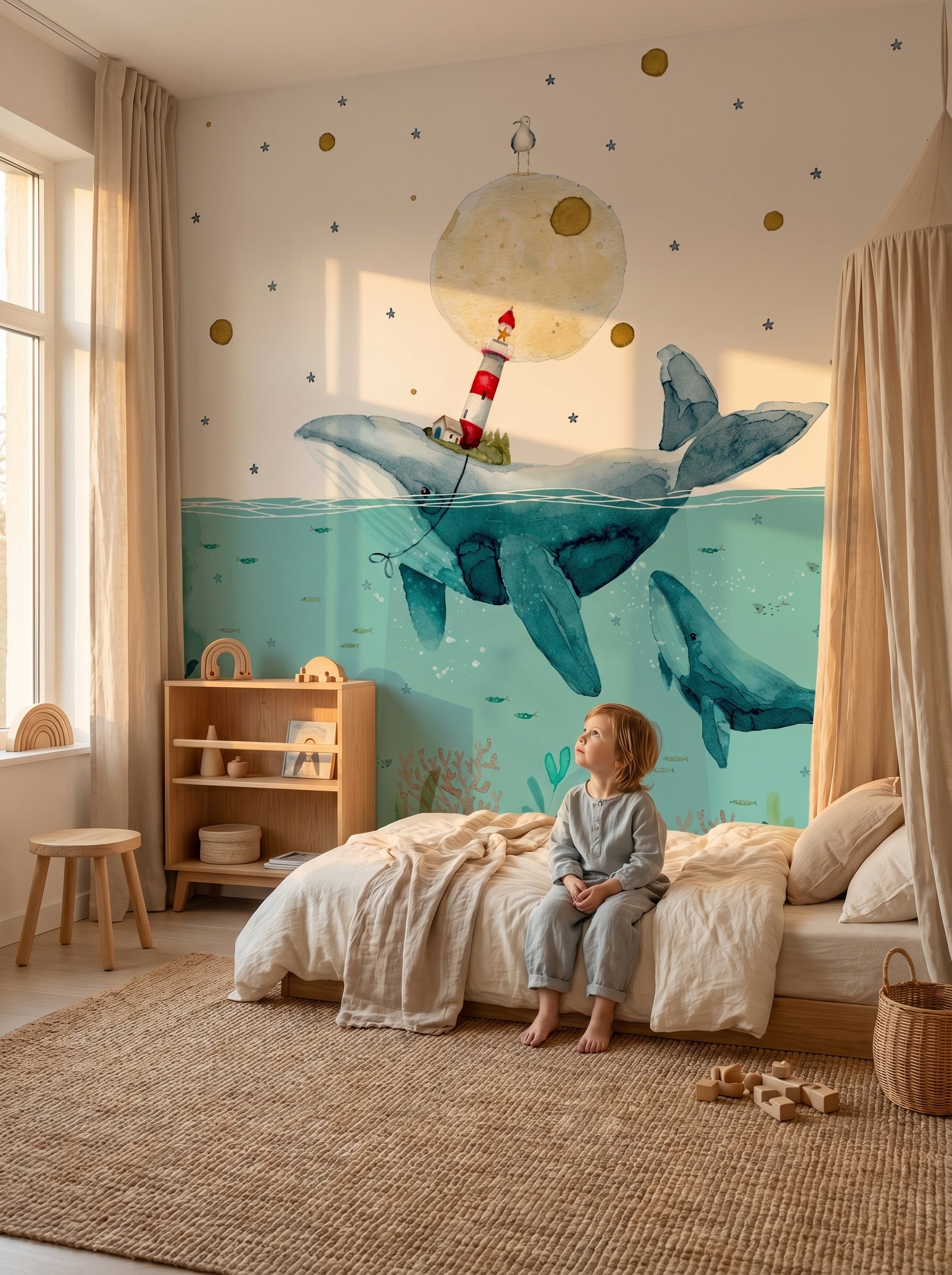 BALLENAS OCEAN Mural de papel pintado