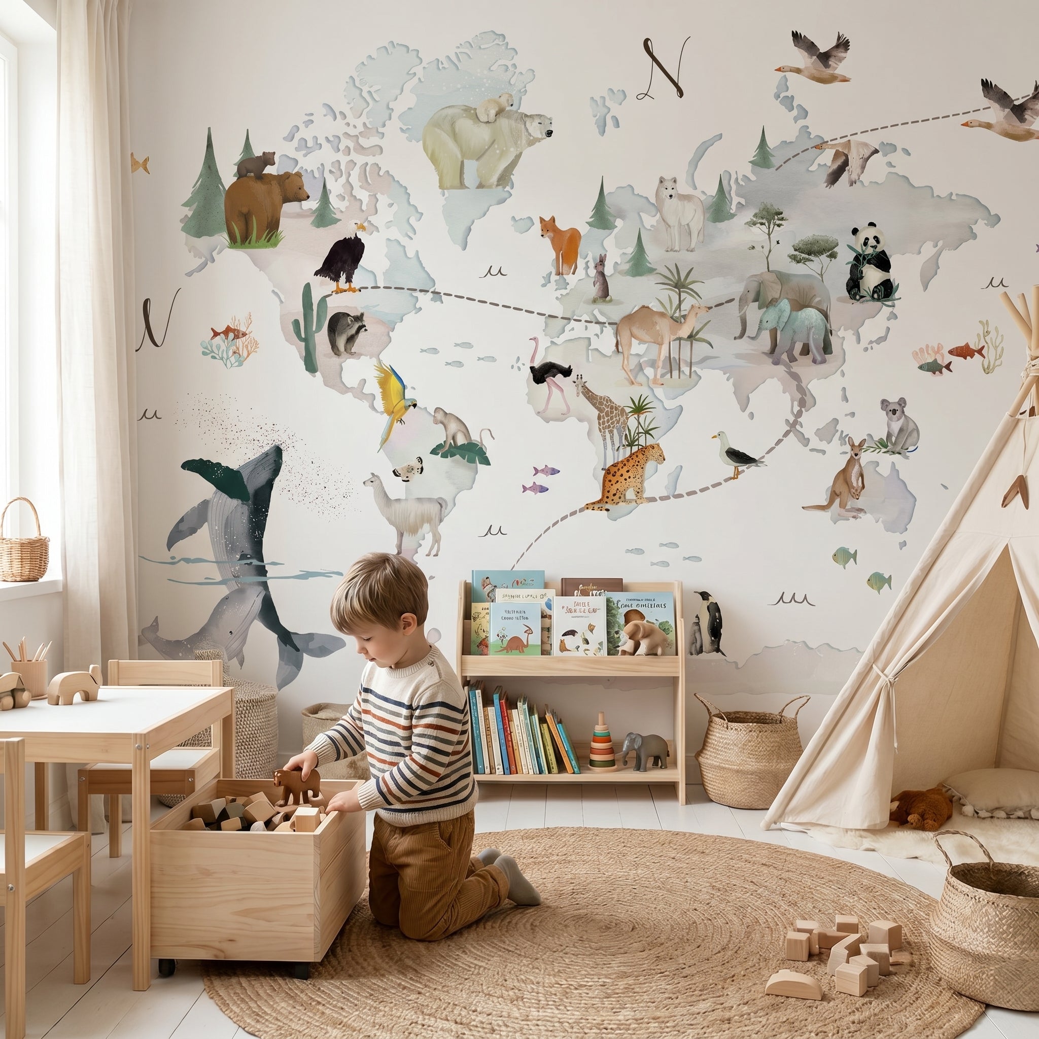 MAPPA DEL MONDO I Carta da parati murale