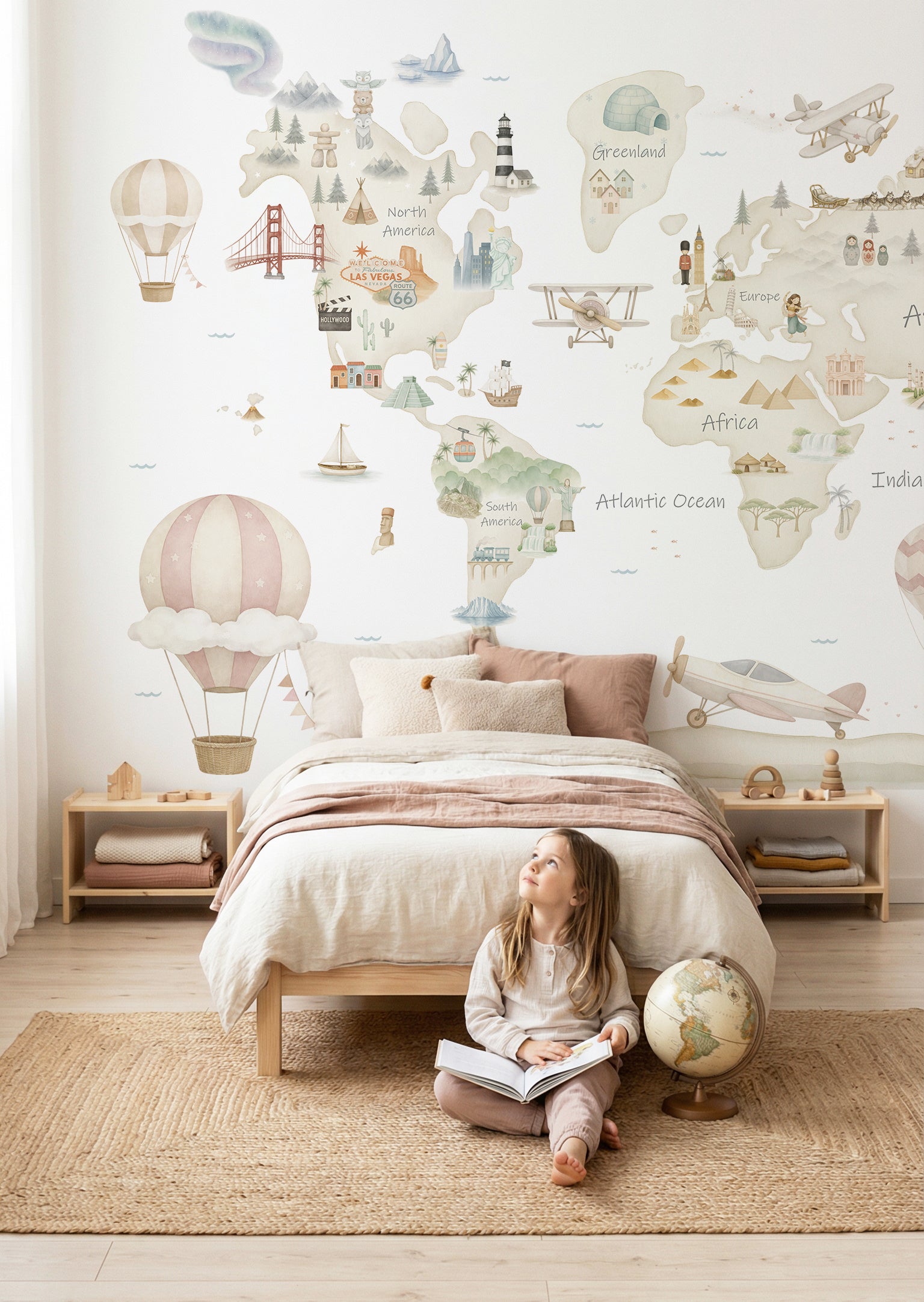 Mural de papel pintado - MAPA MUNDI ADVENTURE II | Perfecta para la habitación de tus hijos | Il Mondo di Alex