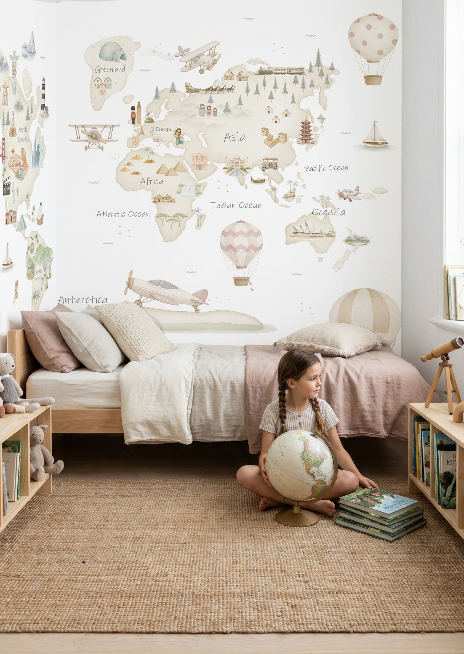Mural de papel pintado - MAPA MUNDI ADVENTURE II | Perfecta para la habitación de tus hijos | Il Mondo di Alex