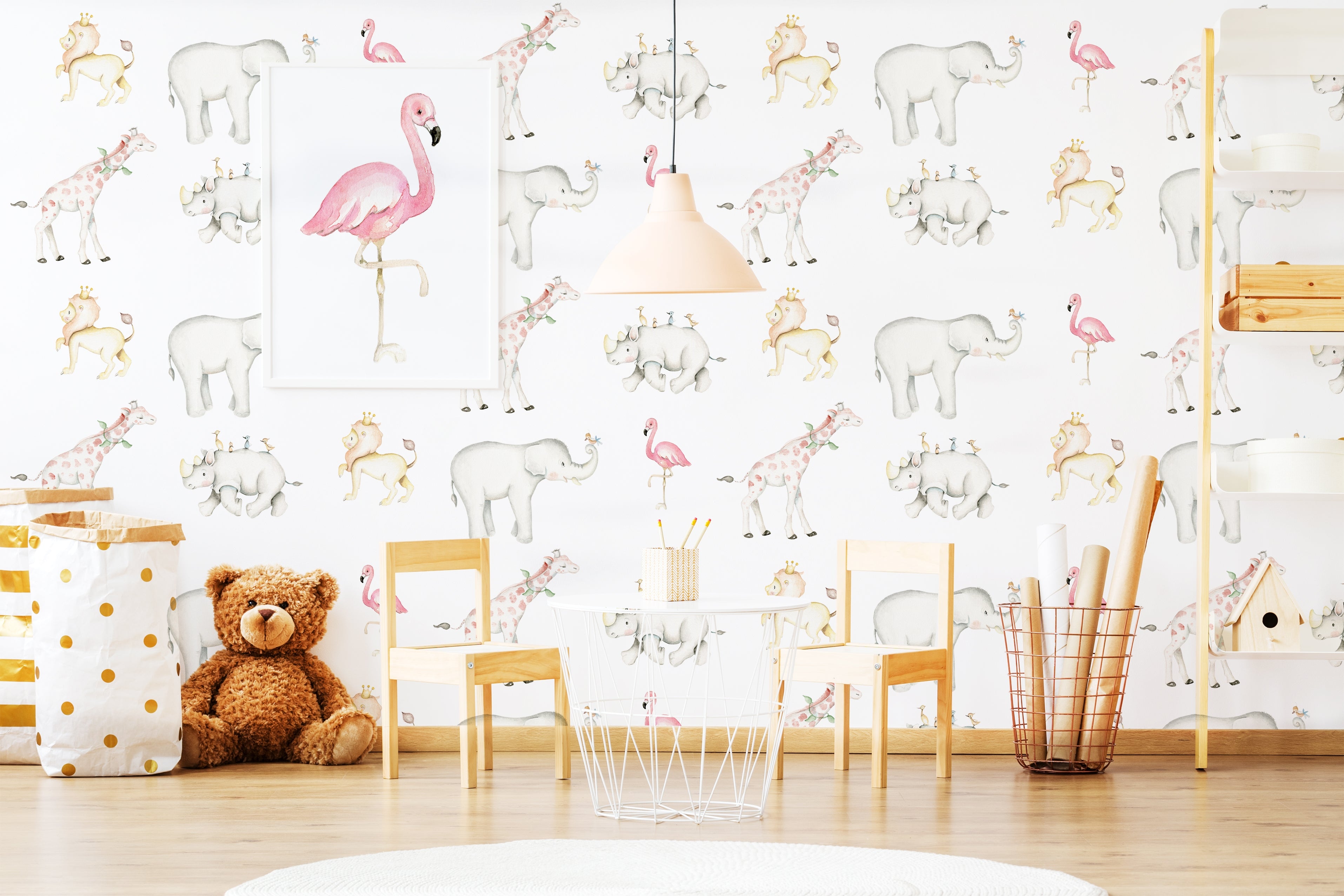 SAFARI ANIMALS Papel pintado infantil