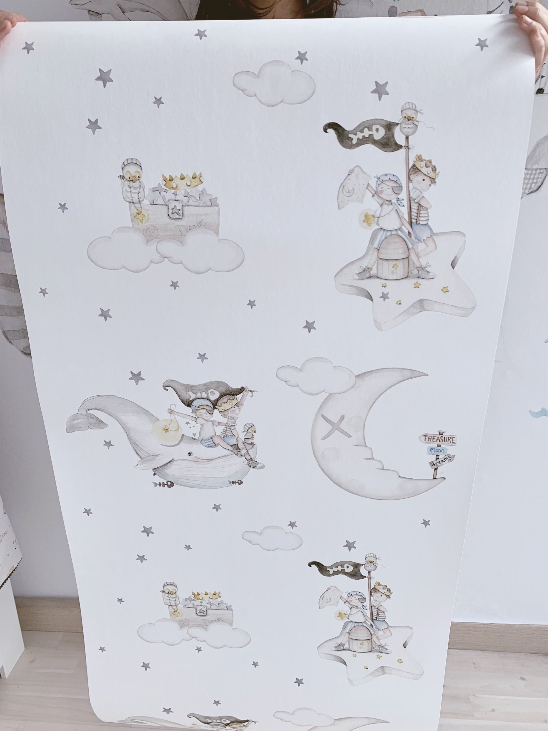 PIRATAS EN BUSCA DEL TESORO Papel pintado infantil