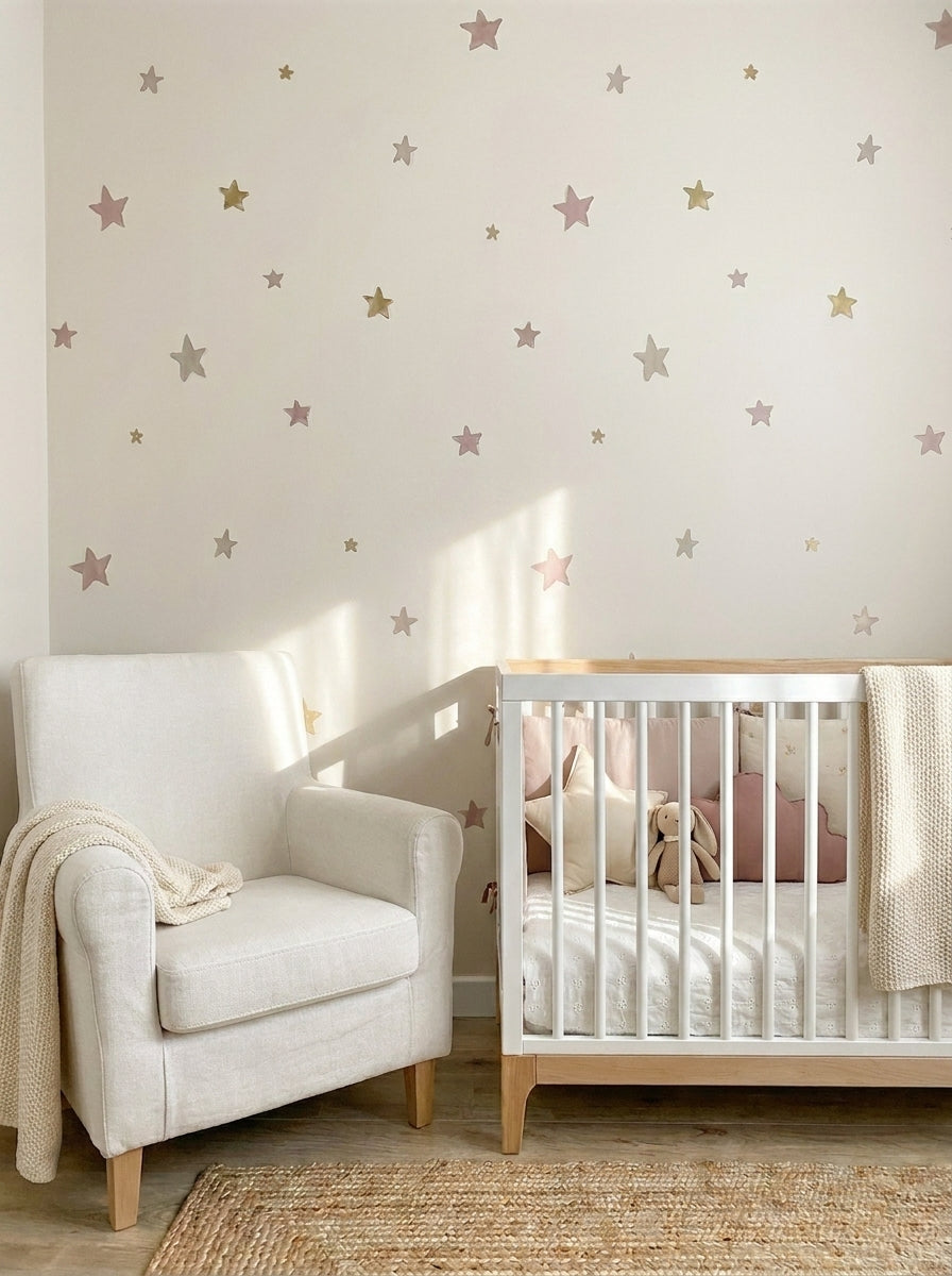 Stelle rosa Fantasy World Carta da parati per bambini