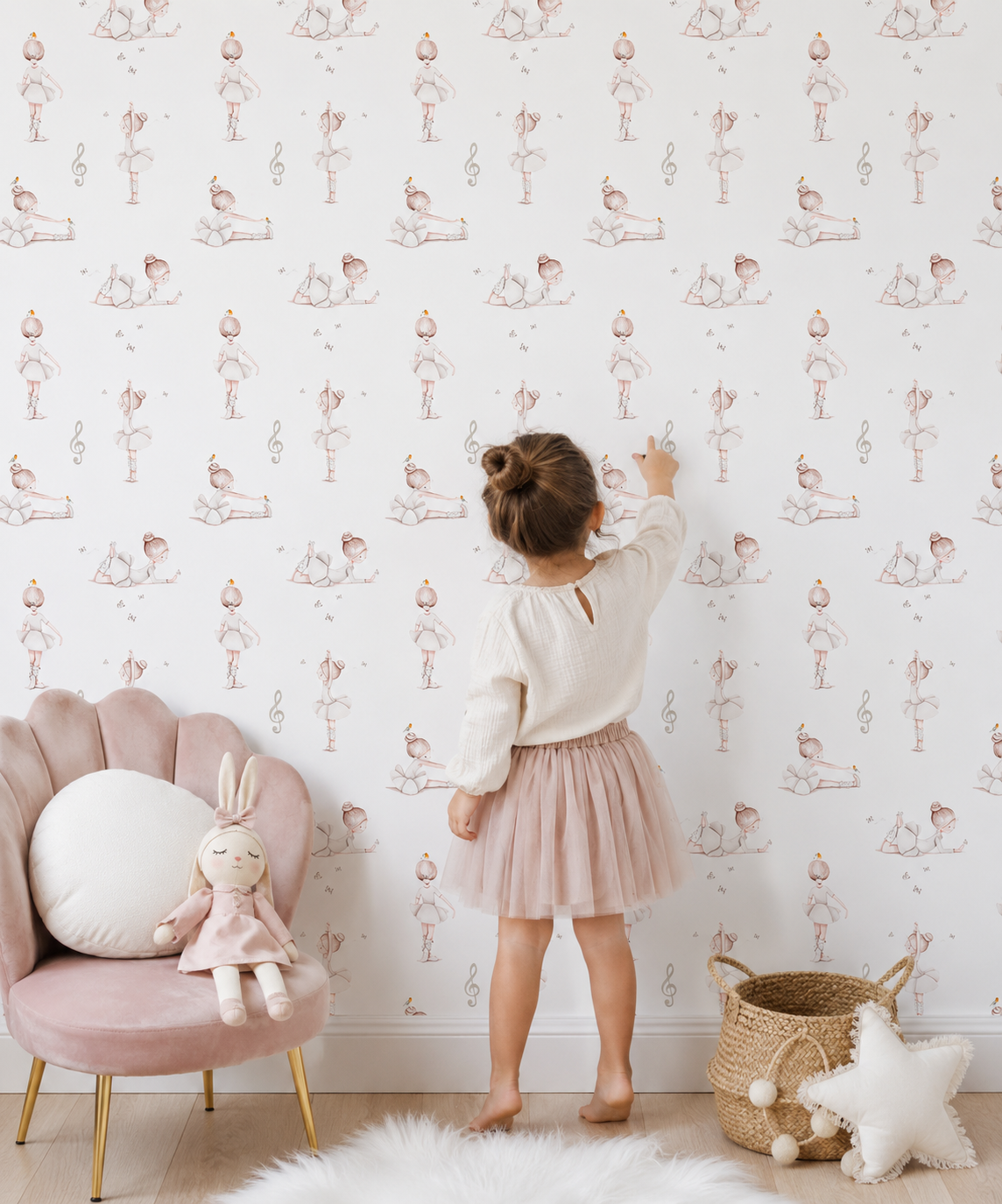 BEIGE DANCER DANCERS Carta da parati per bambini