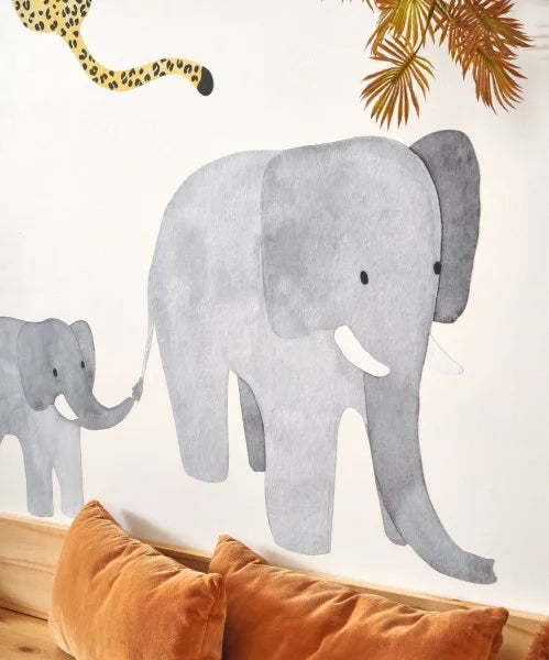STICKER PRE-ENCOLADO - ELEPHANTS MARCH SPRAY UP MULTICOULEURS | Perfecta para la habitación de tus hijos | Il Mondo di Alex