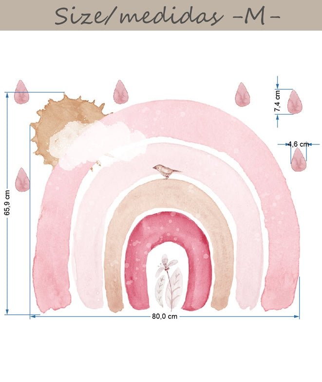 STK ARCOIRIS ROSA Vinilo infantil TALLA M - Il Mondo di Alex